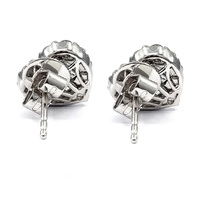 Boucles d'oreilles clous en or blanc 18 carats avec diamants véritables, design Cœur Baguette 'Bride Beloved', bijoux fins attrayants pour femme