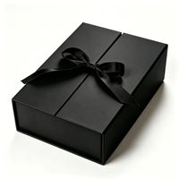 Boîte pliante monobloc, boîte cadeau unie avec nœud, boîte à dragées en carton, boîte à fleurs personnalisable