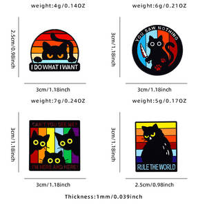 Quirky sinematik Retro hitam kucing Enamel Pin-epoksi Resin dilapisi seng Aloi bros kerah tas pesona gaya tahan lama Aksesori Hadiah - Product Image 2