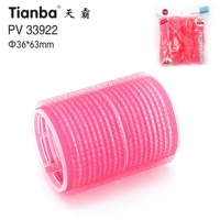 Produits Meilleure Vente Magie Soins des Cheveux En Plastique Rose Rouleaux De Cheveux Rouleau 36*63mm 12 PIÈCES/SAC