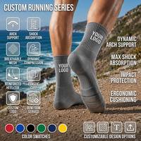 Chaussettes de course techniques personnalisées pour terrains accidentés, chaussettes de performance durables pour sentiers côtiers, qualité professionnelle OEM Sports