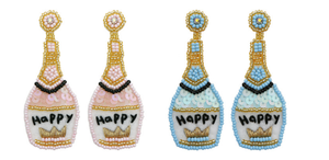 Style européen américain E10839 bouteille de vin perlée boucles d'oreilles 1pc à la mode transfrontalière personnalité rue mariée chapeaux - Product Image 3