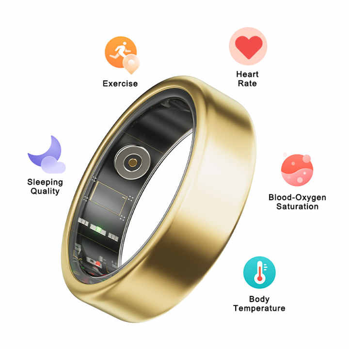 Smart Ring Con Display - Monitoraggio Salute, Frequenza Cardiaca E Attività Fisica