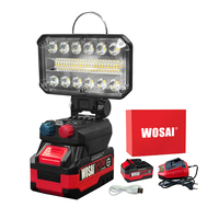 Lámpara de Trabajo Inalámbrica de 70 LED, 20V, Ajustable, Doble Tono Amarillo y Blanco, con Función de Banco de Energía y Salida USB