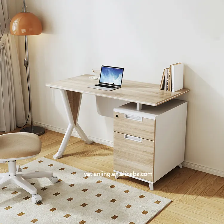 Bureau de direction à domicile Table moderne en bois pour étudier et écrire sur l'ordinateur avec tiroir Table d'étude pour adulte