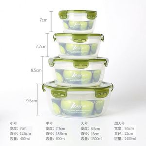 Oem Hot Sale <b>Kitchen</b> Utensils Plastic Crisper Set Bento Lunch <b>Box</b> Round Plastic Microwave Oven Refrigerator Food <b>Storage</b> Sealed - Product Image 3