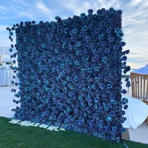 Muro di fiori 5D <span class=keywords><strong>blu</strong></span> fiore 5D decorazione sfondo festa di nozze su misura - Product Image 1