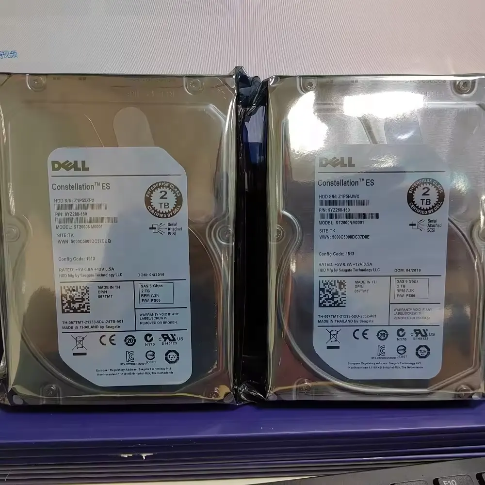 Dell 2テラバイト7.2K RPM SATA 6Gbps 512e3.5インチハードドライブ