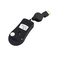 Ratón Óptico USB Retráctil Portátil Más Vendido, Diseño Compacto para Computadora Portátil, Notebook, PC y Juegos
