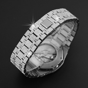 Montre de luxe hip-hop OEM, mécanique automatique, cristal saphir, mouvement japonais, 42 mm, entièrement sertie de diamants moissanite, plongeur, 50 bars d'étanchéité - Product Image 4