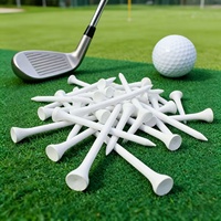 100 tees de golf en bois blanc de 3 1/8 pouces, durables et lisses, pour l'entraînement et le jeu