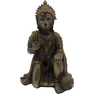 थोक कस्टम मंदिर सजावट बड़े कांस्य प्राचीन राल धार्मिक आंकड़ा बंदर हिन्दू भगवान मूर्ति के लिए बिक्री