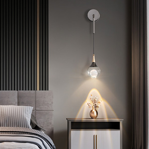 Lampada da comodino moderna in stile lusso leggero, a forma di cristallo, intelligente per corridoio, casa, ingresso, hall - Product Image 1