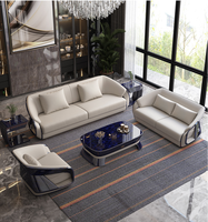 SPARKLE CASA Meubles de luxe pour la maison, design haut de gamme pour salon, ensemble de canapés en cuir, style moderne, canapés en cuir véritable