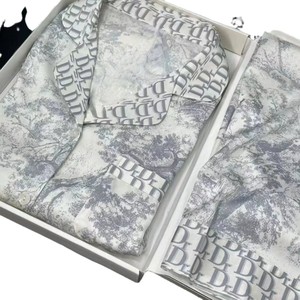 Bộ đồ ngủ lụa đá nữ bán chạy nhất, mới ra mắt, có thể tùy chỉnh, mặc sẵn, tay dài, quần dài, họa tiết tranh mực. - Product Image 5