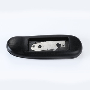 Office Chair Armrest Plastic Black Fixed Minimalist Style 2 Piece Set - Product Image 3