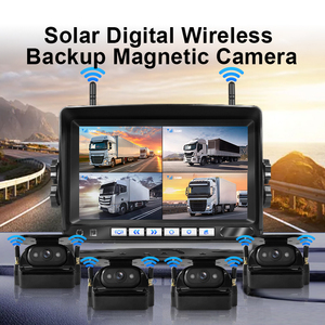 Magnetic Easy Install Wireless Front Side Rear View <b>Camera</b> 7 Inch Monitor 4CH <b>Solar</b> Backup for Truck Trailer YB-Wireless-<b>Solar</b>-N - Product Image 2