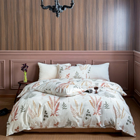 Ensemble de draps de lit en coton de qualité hôtelière 400TC, 4 pièces, jetables, à motifs floraux, personnalisables - Disponible