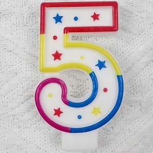 Bulk Digital Unique Vibrant Border Candle Paraffin Wax Geburtstags kerze Bunte Nummer 0-9 Kerze für Party und Hochzeit - Product Image 3