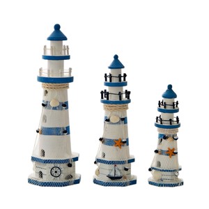 Estilo Mediterráneo creativo antiguo de madera respetuoso con el medio ambiente grabado personalizado gran faro océano atalaya decoración del hogar - Product Image 5