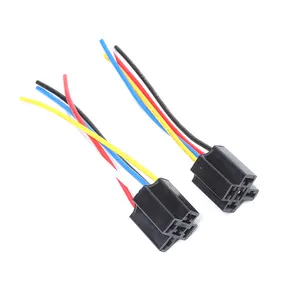 12V 40A 60A 4Pins 5PIN Automotive Auto Koplamp Relais Socket Met Draden 5pin Keramische Relais Socket Harness