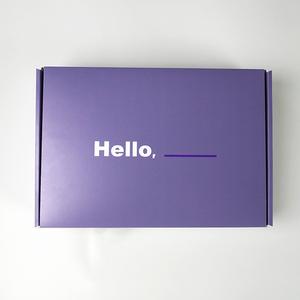 กล่องไปรษณีย์กระดาษลูกฟูกพร้อมแถบฉีกขาดกล่องใส่รองเท้าสำหรับใส่ของขวัญสีม่วง - Product Image 3