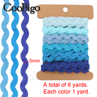 Rubans ondulés en dentelle de 5mm Rac Zig Zag, tissu en Polyester, pour emballage de cadeau, décoration de vêtements de fête de mariage, fournitures artisanales