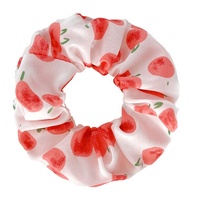 Scrunchies à imprimé floral de fruits doux pour femmes, accessoires pour cheveux, élastiques à cheveux, attaches mignonnes pour cheveux
