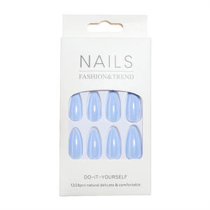 <span class=keywords><strong>Uñas</strong></span> Postizas Acrílicas Transparentes <span class=keywords><strong>Azul</strong></span> <span class=keywords><strong>Claro</strong></span> de Lujo, Cobertura Completa, Efecto Espejo Mágico, Brillo Acuático - Product Image 4
