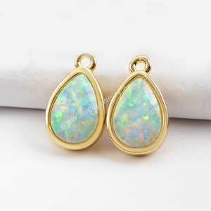 ZG0306 Liontin Opal Putih Asli, Liontin Opal Indah Lapis Emas <span class=keywords><strong>Teardrop</strong></span> - Product Image 4
