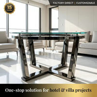 Base de table à manger en acier inoxydable 304 de qualité industrielle, pieds de table en métal noir et or PVD de luxe pour restaurants et hôtels
