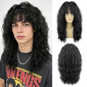 Peluca <span class=keywords><strong>de</strong></span> Pelo Sintético Estilo Mullet para Cosplay <span class=keywords><strong>de</strong></span> Estrella <span class=keywords><strong>de</strong></span> Rock <span class=keywords><strong>de</strong></span> <span class=keywords><strong>los</strong></span> 70s y 80s, Peluca <span class=keywords><strong>de</strong></span> Fibra <span class=keywords><strong>de</strong></span> Alta Temperatura para Hombres, Moda para Fiestas Locas <span class=keywords><strong>de</strong></span> Rock - Product Image 1