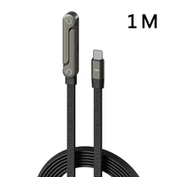 Câble de données tressé pliable 240W avec support, USB-C vers USB-C, pour la recharge et le jeu