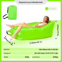 Canapé gonflable moderne pliable en tissu Oxford pour festival de musique, camping et extérieur, fauteuil inclinable individuel