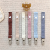 Attache-tétine en coton mousseline pour bébé, avec ruban, pour garçons et filles, sangle souple en tissu