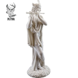 Tượng Thần Hindu Ấn Độ Khắc Tay Đá Trắng Đá Cẩm Thạch <span class=keywords><strong>Krishna</strong></span> Tượng Trang Trí Nhà - Product Image 5