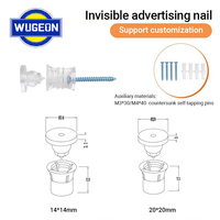 Wugeon 01 Supports d'affichage transparents sans adhésif pour enseignes, cadres photo et accessoires de fixation (vis incluses)
