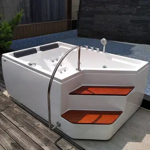 Hot sale China supplier modern led light Luxury hottub shower massage bathtub indoor hot tubs freestanding bathtub