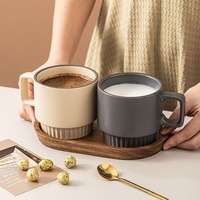 Mug à café en céramique gaufré mat à plusieurs niveaux, motifs imprimés, logo personnalisé, mug à eau de Noël, style rétro, luxe léger, vintage