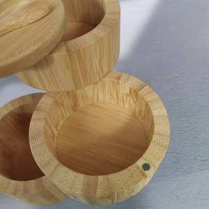 หม้อไม้ไผ่<span class=keywords><strong>สาม</strong></span><span class=keywords><strong>ชั้น</strong></span>สำหรับใช้ในครัวเรือนพร้อมฝาปิดและช้อนกล่องเก็บไม้สำหรับพริก - Product Image 3