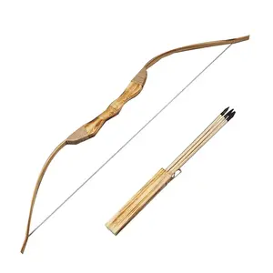 Juego de arco y flecha de madera para niños, juguetes deportivos, artesanías de madera con 3 flechas