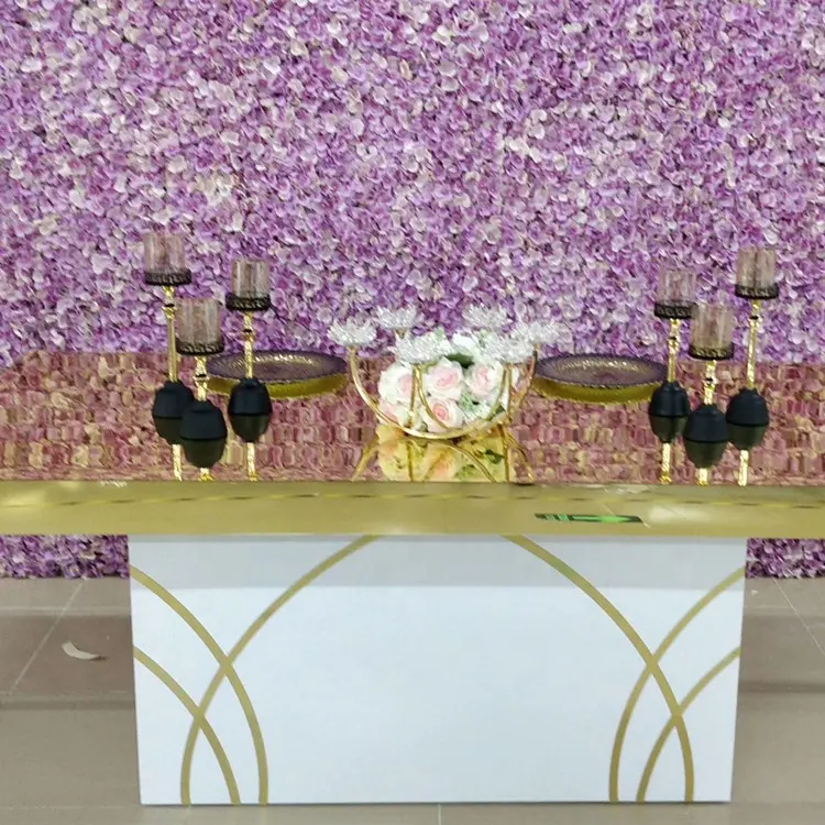 Phantasie Hochzeits dekoration glänzend Gold Acryl Hochzeit Hintergrund Tisch zum Verkauf