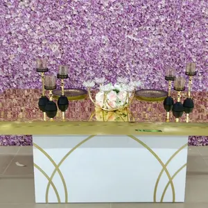 Elegante decoración de la boda oro brillante acrílico boda telón de fondo tabla para la venta