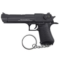 Desert Eagle Model Pistol logam Mini, gantungan kunci mainan liontin untuk tampilan atau koleksi