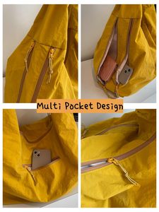 Women's <b>Slouchy</b> Style Nylon <b>Bag</b> with Multi-Pocket Design Durable Lightweight and Spacious for Work College and Travel - Product Image 2