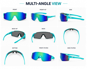 Lunettes de soleil de sport légères pour la course à pied et le cyclisme, avec logo personnalisé, monture sans bords, verres anti-UV UV400, résistantes au vent, pour VTT - Product Image 2