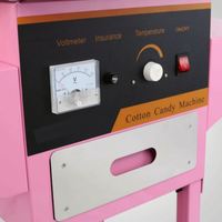 Nouvelle machine à barbe à papa commerciale avec chariot 1000W 110V/220V 1L Capacité Facile à utiliser pour une utilisation en fête Rose