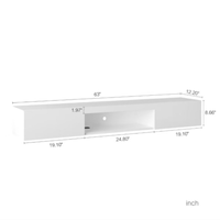 Meuble TV Mural Moderne de Luxe avec Étagère Flottante et Foyer Électrique Décoratif à LED