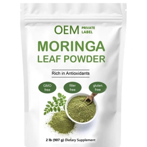 Poudre de feuilles de Moringa biologique de qualité alimentaire, stimulant énergétique pour les smoothies, le thé et les entraînements, emballée en fût et en bouteille - Product Image 1