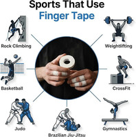 Bande adhésive pour doigts, 0,8 cm, adhésion forte, soutien et protection des doigts, bande de maintien pour l'escalade, le jiu-jitsu, le volley-ball